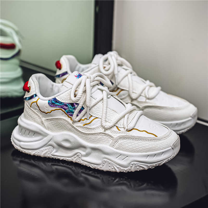 Running Shoes Men - Round Foot Key Height Basket Running
