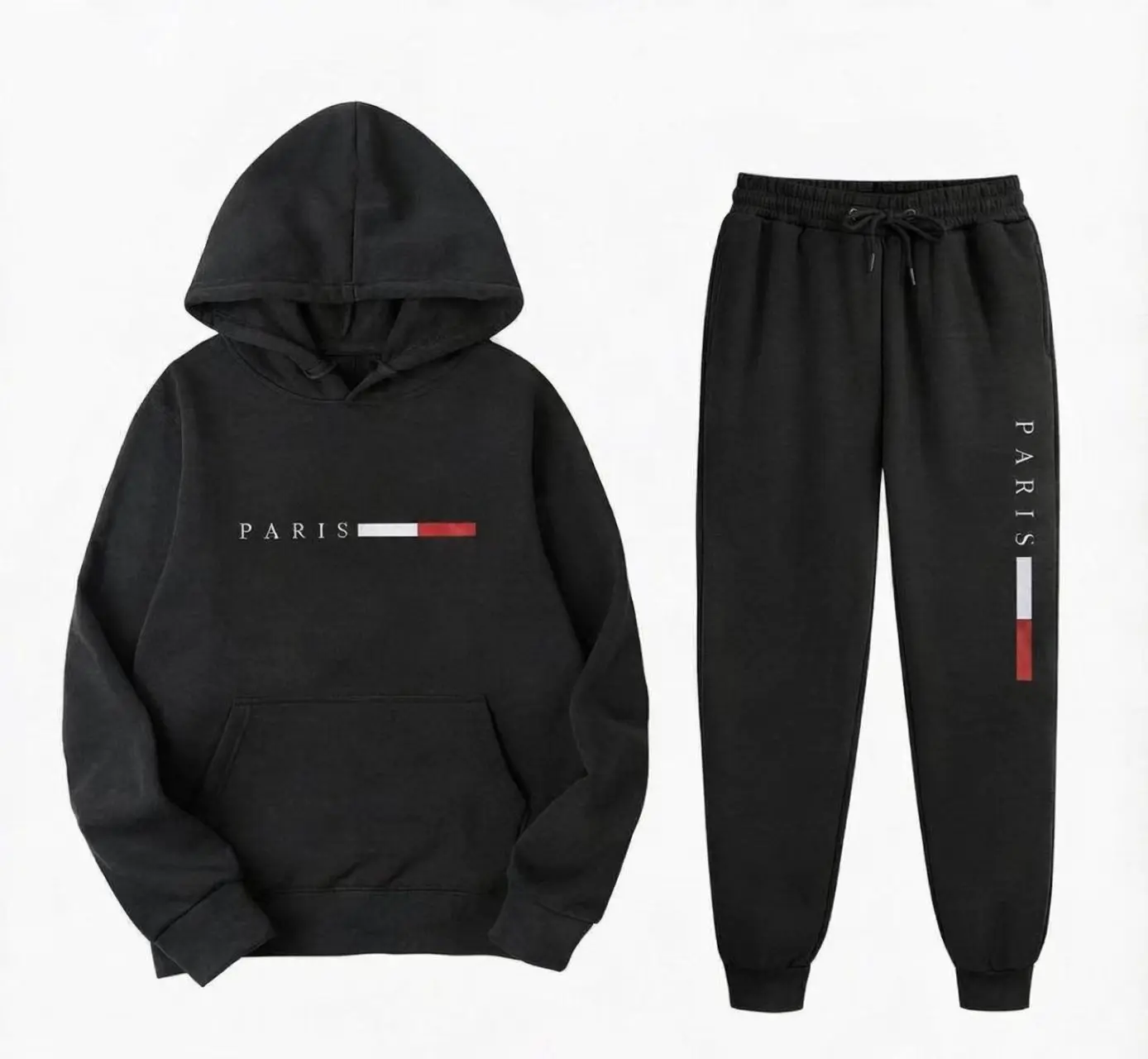 Paris Letter Print Men Hoodie  - Joggers Pants recension och pris