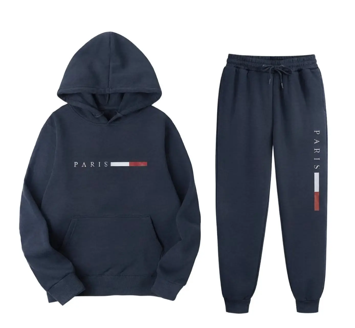 Paris Letter Print Men Hoodie  - Joggers Pants recension och pris