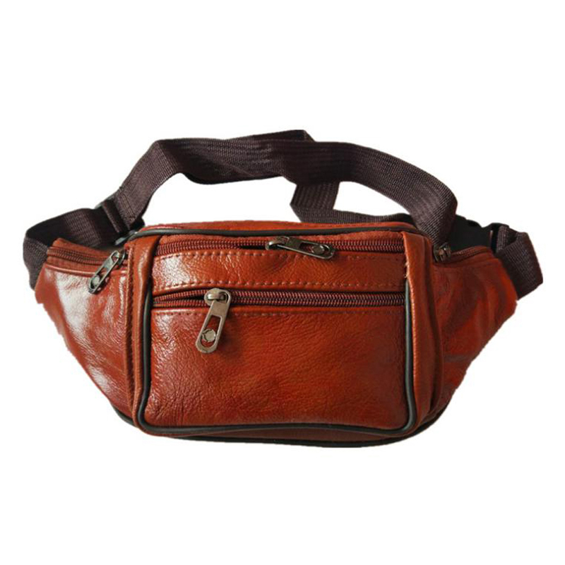 Leather Men Waist Chest Bag Th - Running Belt recension och pris